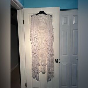 Abercrombie & Fitch Cream Crochet Duster